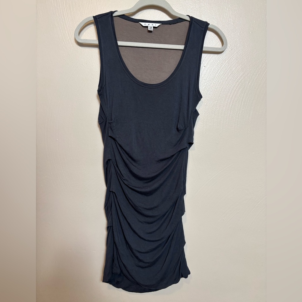 CAbi Women's Dress Mini Ruched Tunic Stretch Sleeveless Pullover Size‎ X Small